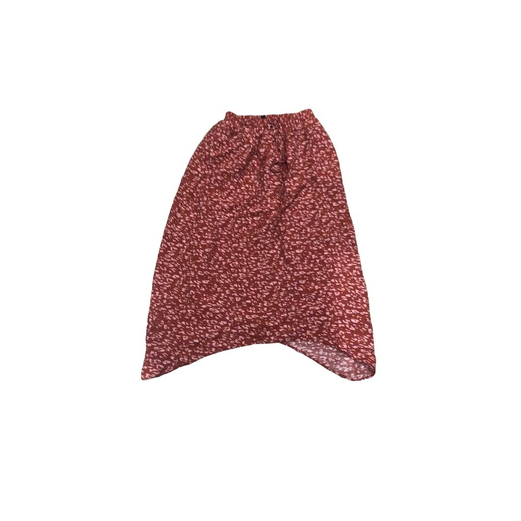 Simply Vera Vera Wang Women's Floral Midi Skirt Red Xs Elastic Waist Asymmetric